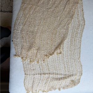 Light Gold Metallic Knit Scarf